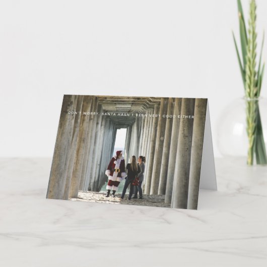 Slechte kerstman feestdagen kaart (Voorkant)