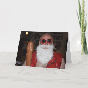 slechte kerstman feestdagen kaart