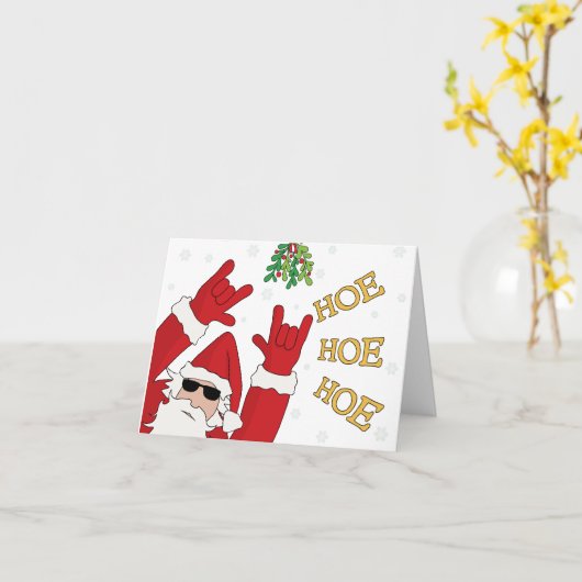 Slechte Kerstman Kaart (Gele Bloem)