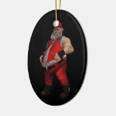 Slechte kerstman keramisch ornament (Links)