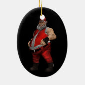 Slechte kerstman keramisch ornament (Achterkant)