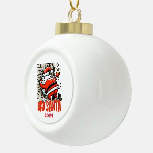 Slechte kerstman keramische bal ornament (Rechts)