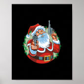 Slechte kerstman met pistolen - Funny Christmas Poster (Voorkant)