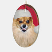 Slechte kerstversiering keramisch ornament (Links)