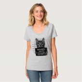 Slechte Kitty Cat Politie arrestatie Foto Funny T-shirt (Voorkant volledig)