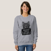 Slechte Kitty Cat Politie arrestatie Foto Funny Trui (Voorkant volledig)