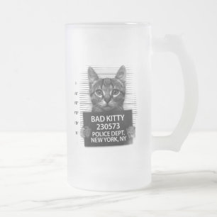 Slechte Kitty Kat Politie Arrest Foto Grappig  Matglas Bierpul