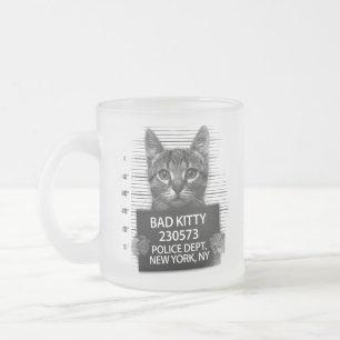 Slechte Kitty Kat Politie Arrest Foto Grappig  Matglas Koffiemok
