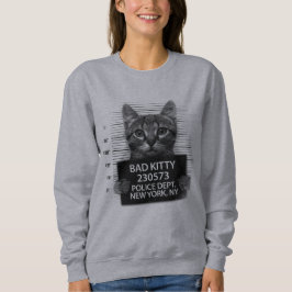 Slechte Kitty Kat Politie Arrest Foto Grappig  Trui