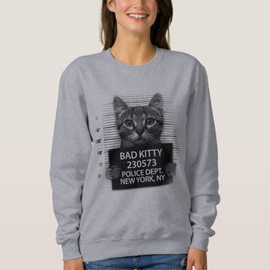Slechte Kitty Kat Politie Arrest Foto Grappig  Trui (Voorkant)