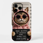 Slechte Kitty Mugshot Grappige Kat Telefoonhoes iPhone Hoesje (Achterkant)