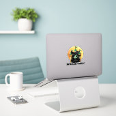 Slechte kleine groene heks Moon Castle Sticker (Laptop op bureau)