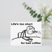 Slechte koffie briefkaart (Staand voorkant)