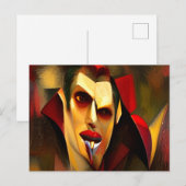 Slechte kunst #4: Raar Vampier Briefkaart (Voorkant / Achterkant)