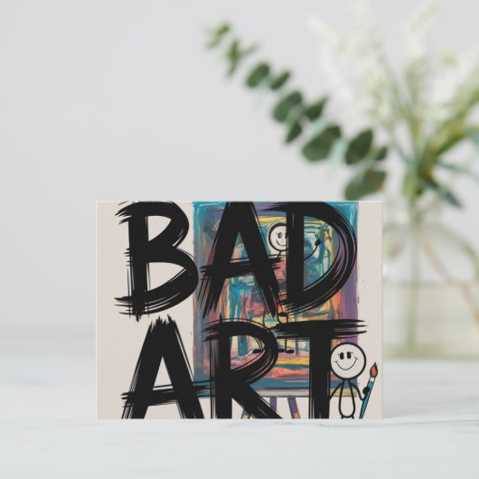 slechte kunst briefkaart (Staand voorkant)