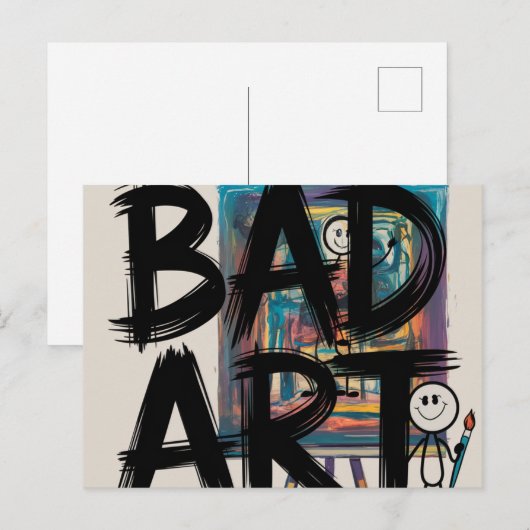 slechte kunst briefkaart (Voorkant / Achterkant)