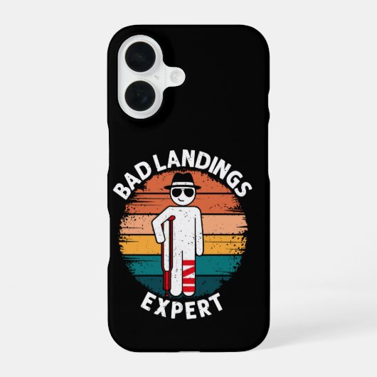 Slechte landing expert gebroken been bot blessure  iPhone 16 hoesje (Achterkant)