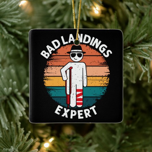 Slechte landing expert gebroken been bot blessure keramisch ornament (Boom)