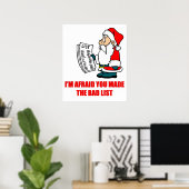 Slechte lijst voor de kerstman poster (Thuiskantoor)