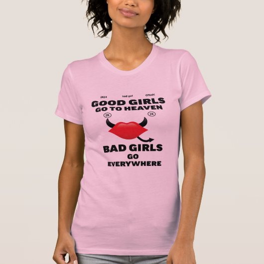Slechte meisjes goede meisjes, roze liefhebbers, H T-shirt (Voorkant)