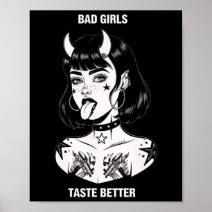 Slechte Meisjes Smaken Beter Tattoo Duivel Hallowe Poster
