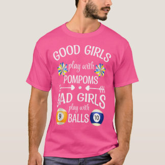 Slechte meisjes spelen met zalen Billiards Pool Bi T-shirt