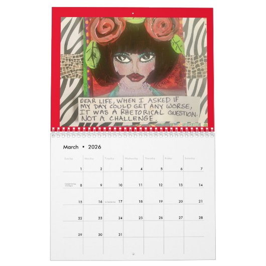 Slechte meisjeskalender kalender (Mar 2026)