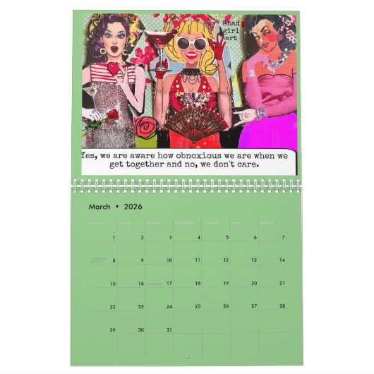 Slechte meisjeskalender kalender (Mar 2026)