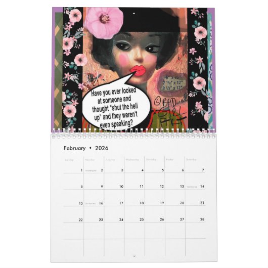 Slechte meisjeskalender kalender (Feb 2026)