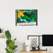 Slechte meisjeskunstdrukken op archiefpapier poster (Thuiskantoor)