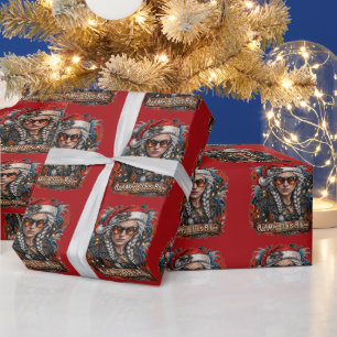 Slechte mevrouw Claus motorrijder, motorrijdende o Cadeaupapier