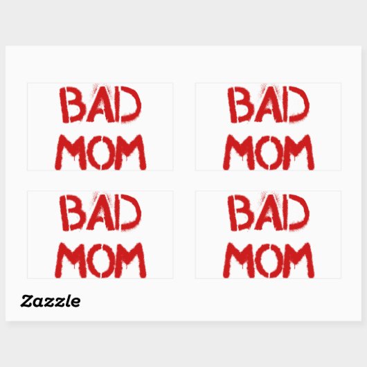 Slechte moeder rechthoekige sticker (Vel)