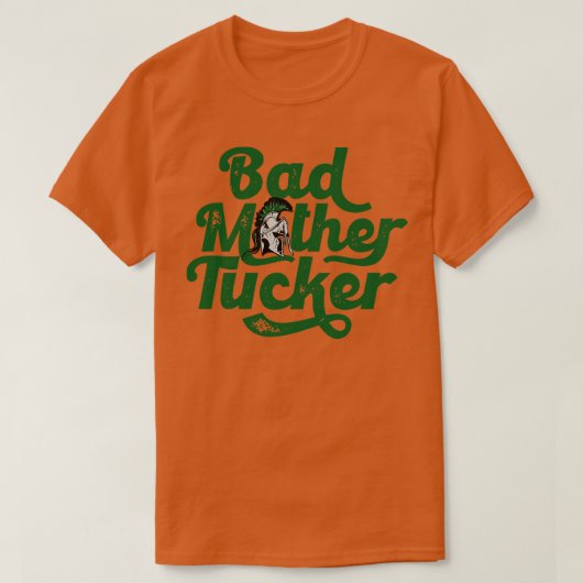 Slechte Moeder Tucker Grappige Spartan Tekst T-shirt (Design voorkant)