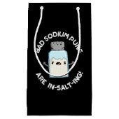 Slechte natriumpuns zijn zouthoudend zout, donker  klein cadeauzakje (Voorkant)