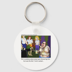 Slechte Natte T-Shirt Wedstrijd Grappige Cartoon C Sleutelhanger