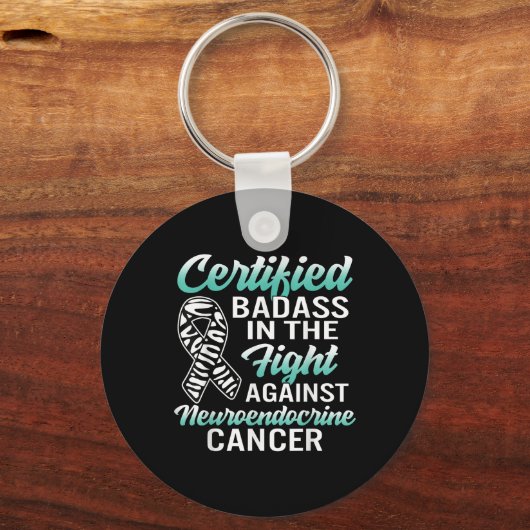 Slechte neuro-endocriene kankerbewustzijn Net Zebr Sleutelhanger (Voorkant)