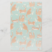 Slechte Oranje Tabby Cats die dingen omver gooien Briefpapier (Voorkant)