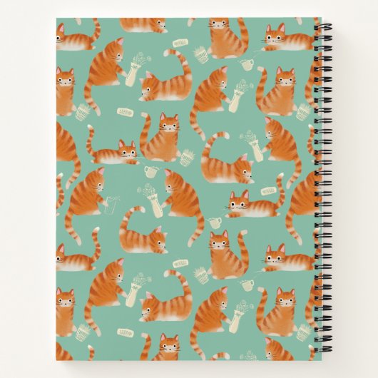 Slechte Oranje Tabby Cats die dingen omver gooien Notitieboek (Achterkant)