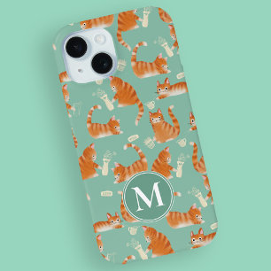 Slechte Oranje Tabby Cats kloppen spul over patroo iPhone 15 Case