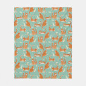 Slechte Oranje Tabby Cats kloppen spul over patroo Fleece Deken (Voorkant)