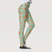 Slechte Oranje Tabby Cats kloppen spul over patroo Leggings (Rechts)