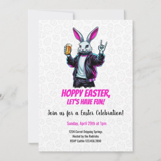 Slechte paashaas! Hoppy Easter, laten we ons verma Kaart (Voorkant)