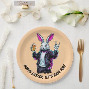 Slechte paashaas! Hoppy Easter, laten we ons verma Papieren Bordje