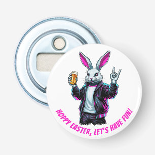 Slechte paashaas! Prettig Pasen, Laat Ons Feestvie Button Flesopener