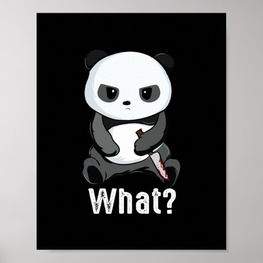 Slechte Panda beer met Mes Vechten Panda Kerstmis Poster (Voorkant)