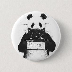 Slechte panda ronde button 5,7 cm