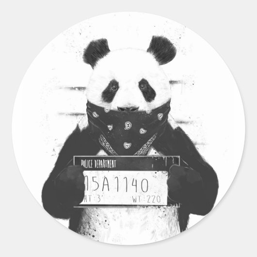 Slechte panda ronde sticker (Voorkant)