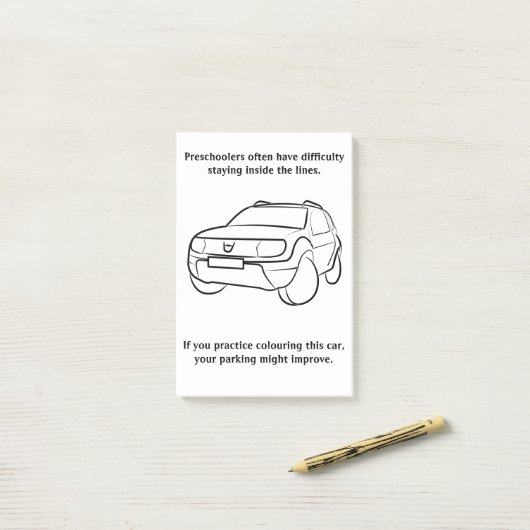 Slechte parkeerbaan post-it® notes (Op bureau)