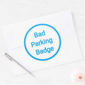 Slechte parkeerbadge ronde sticker