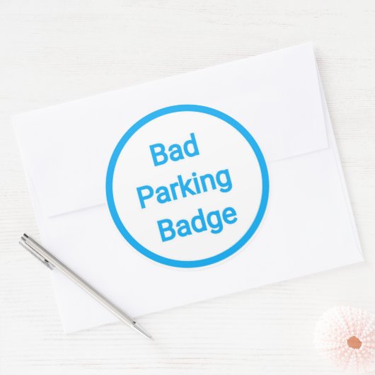 Slechte parkeerbadge ronde sticker (Envelop)